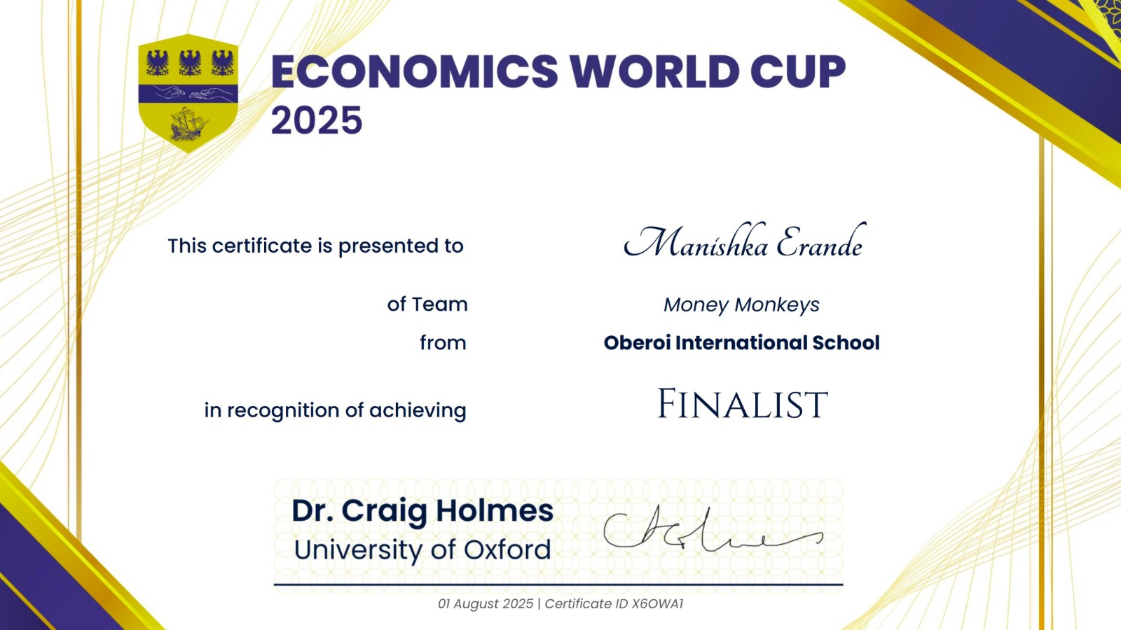 Academic Excellence - Economics World Cup
